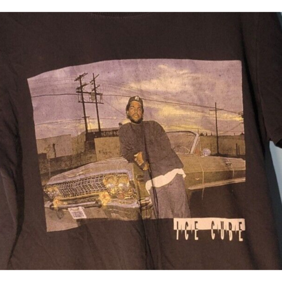 Public Opinion Mens Ice Cube Graphic Short Sleeve T Shirt Size M Rap 90s - Picture 1 of 8